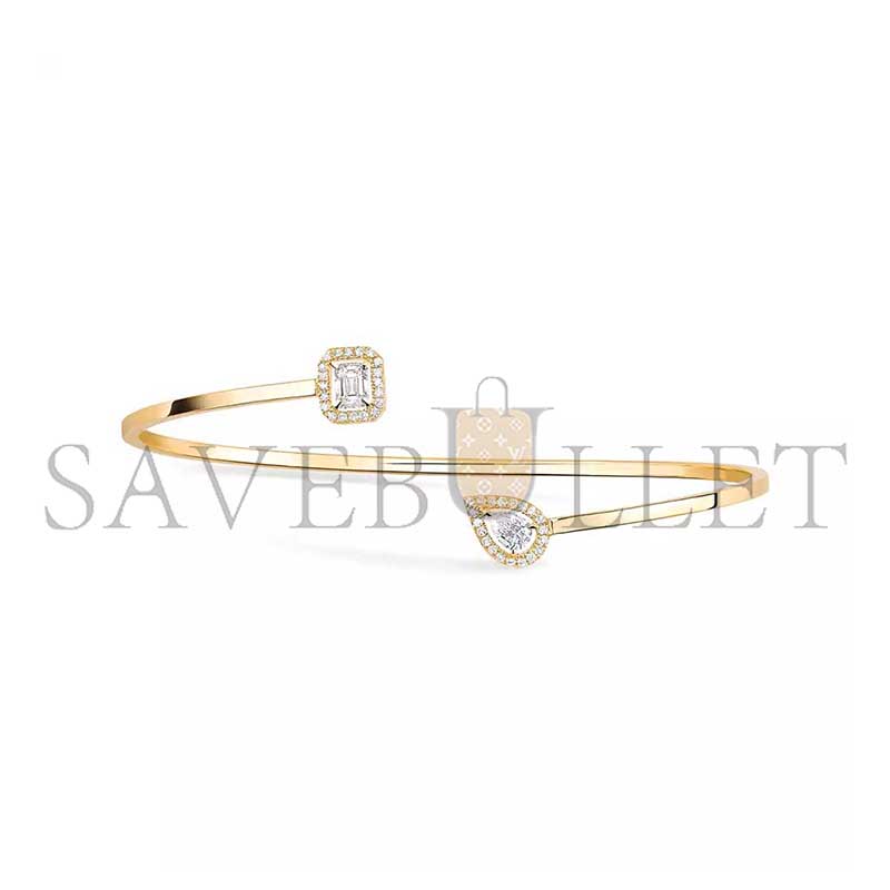 Mes1kaa jonc flex toi & moi my twin 0,15ct x2 bracelet diamant or jaune 07222-yg